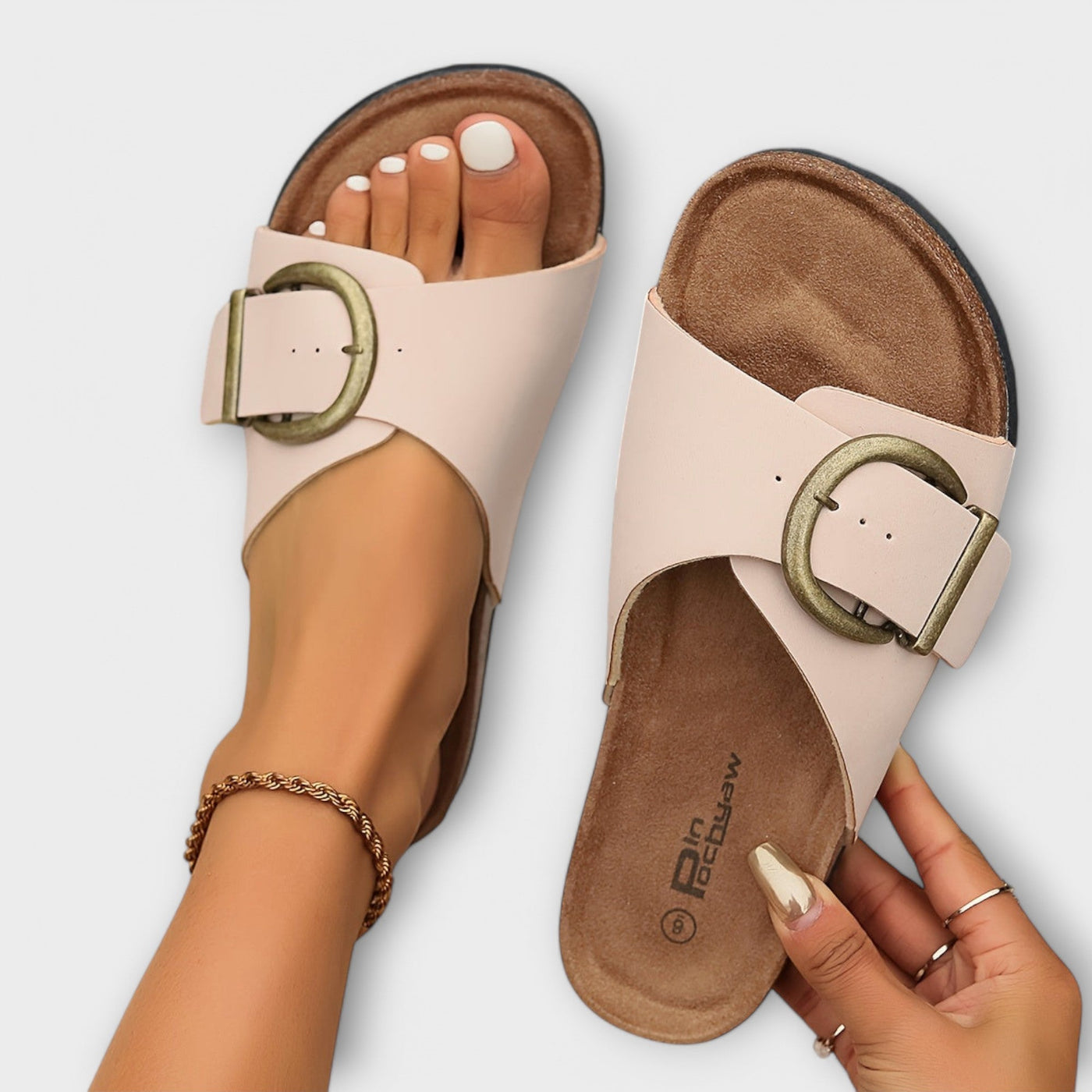 Joanna | Stilfulde Buckle Slide Sandaler l Vanero