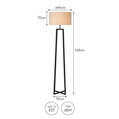 Gulvlampe Potsdam | Sort | Vanero