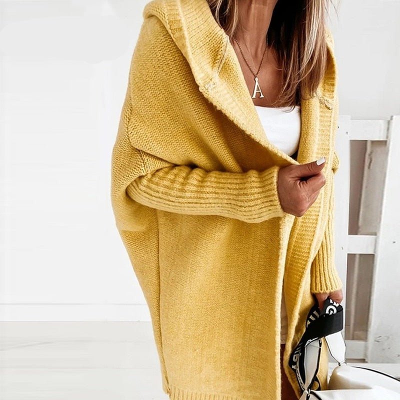 Emmy | Mellemlang cardigan med hætte til kvinder l Vanero