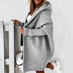 Emmy Strikmateriale | Afslappet Pasform Mellemlang Cardigan | Hættedesign til Hverdagsbrug & Lag-På-Lag Styling | Vanero