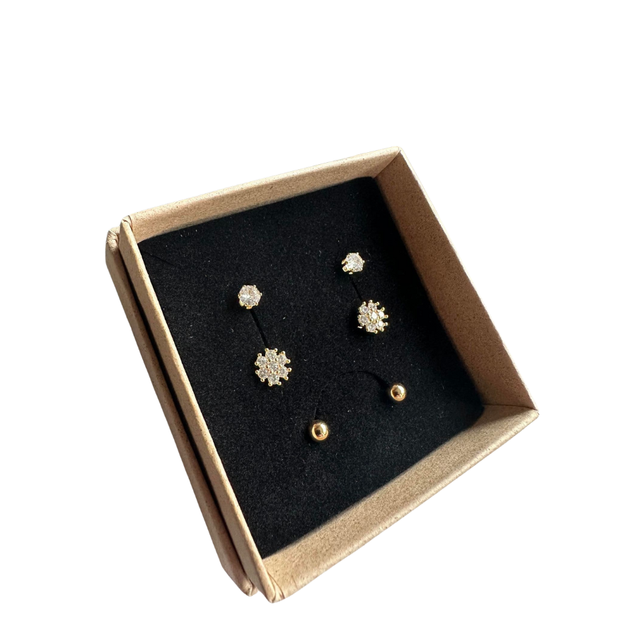 Mix Box med 6 Øreringe | Ivy 18k Forgyldt | Vanero