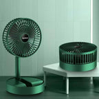 Bærbar Sammenklappelig Ventilator USB Genopladelig | 180 Graders Justerbart Luftflow | Fire Hastigheder Til Skrivebord Rejser & Camping | Vanero