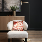 Gulvlampe Med Integreret LED Belysning | Metalkonstruktion Med Antik Messing Finish | Indendørs Læse & Stemningsbelysning | Vanero