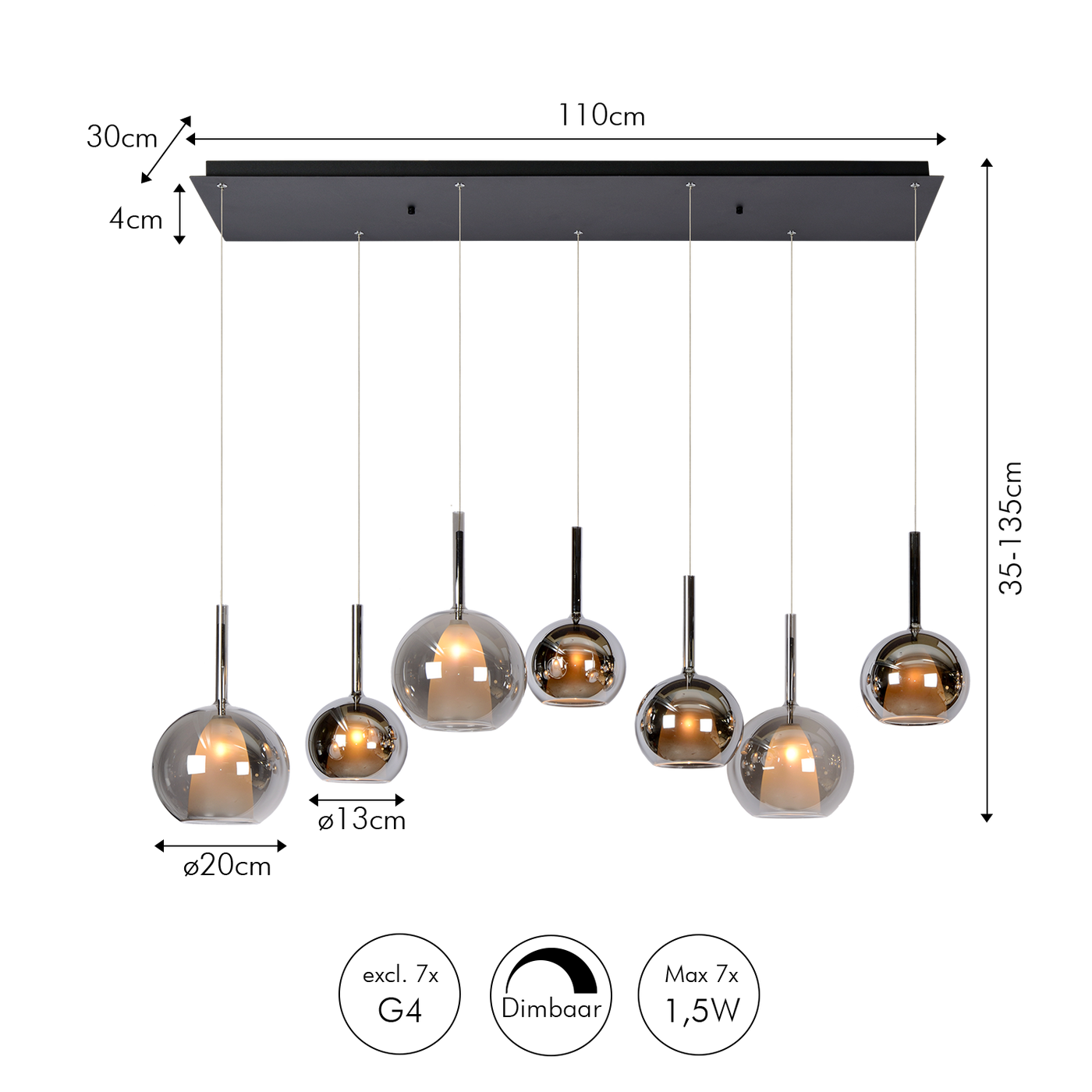 Pendellampe Saigon 7 | Rektangulær | Vanero