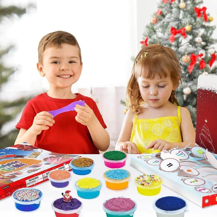Adventskalender | 24 Krystal Slim Overraskelser | Kreativ Juleaktivitet Sæsonlegetøj | Vanero