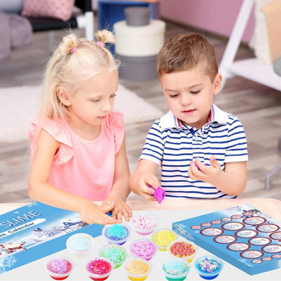 Krystal Slime | Jule Adventskalender Med 24 Dage Krystal Slim Blindbox – Sjovt Nedtællingslegetøj Til Børn | Vanero