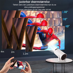 Bærbar Mini Projektor Med 1080p Afspilning | Trådløst LED-Projektionssystem | 30 Til 120 Tommer Hjemmeunderholdning | Vanero