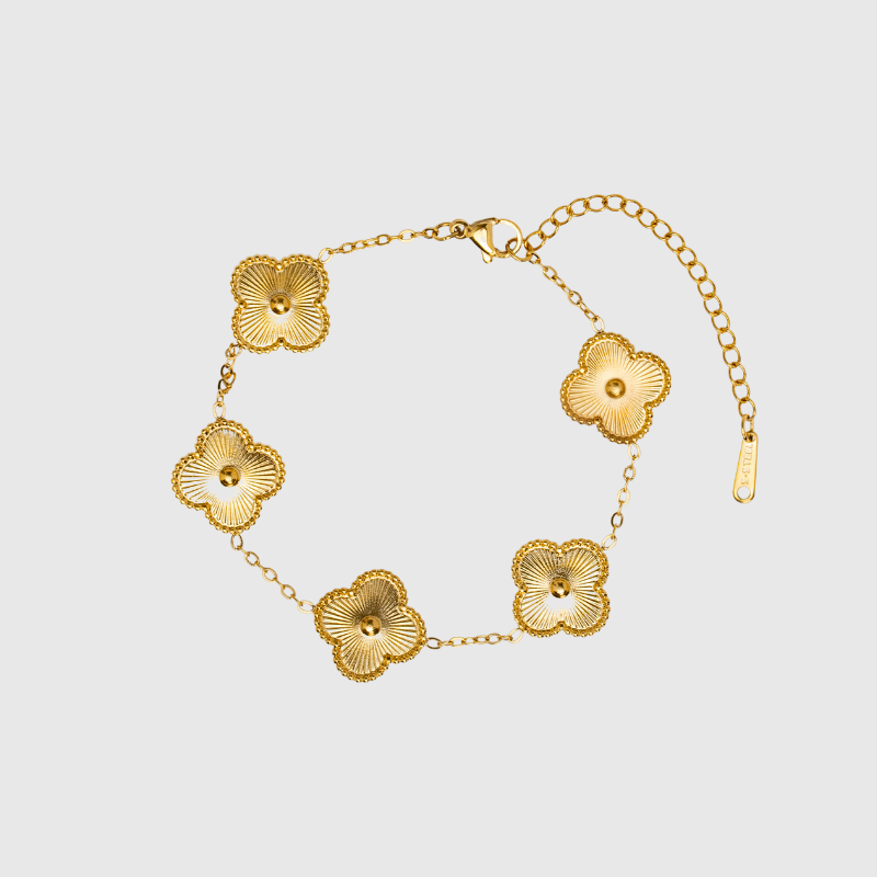 Armbånd med Kløvermotiv | Justerbar Kæde | Elegant Detalje l Vanero