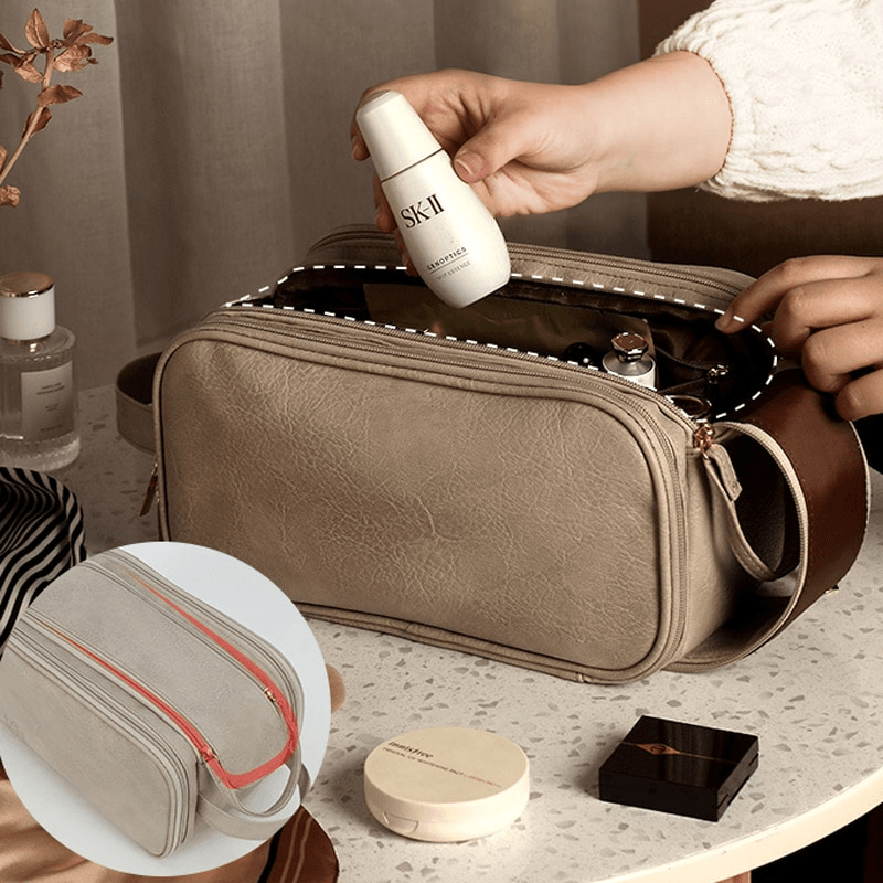 Stor Kosmetik Organizer Taske i Nylon | Justerbare Rum & Lynlåslommer | Makeup Opbevaringstaske Til Hjem & Rejser | Vanero