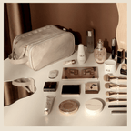 Stor Kosmetik Organizer Taske i Nylon | Justerbare Rum & Lynlåslommer | Makeup Opbevaringstaske Til Hjem & Rejser | Vanero