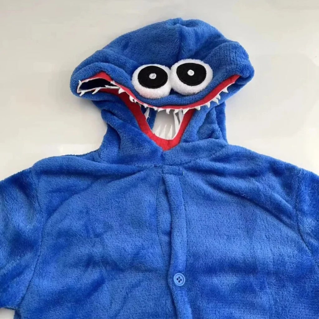 Monster Heldragt Med Hætte | Ét-Styks Design & Pelseffekt | Heldækkende Kostume Til Halloween, Karneval & Temafester | Vanero