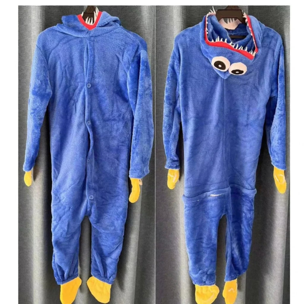 Monster Heldragt Med Hætte | Ét-Styks Design & Pelseffekt | Heldækkende Kostume Til Halloween, Karneval & Temafester | Vanero