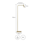 Gulvlampe Med Integreret LED Belysning | Metalkonstruktion Med Antik Messing Finish | Indendørs Læse & Stemningsbelysning | Vanero