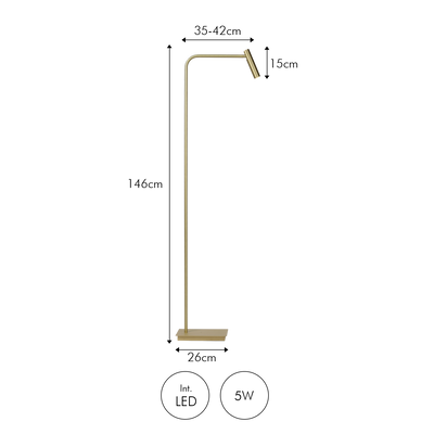 Gulvlampe Pomery | Antik Messing | Vanero