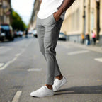 Herre Slim Fit Bukser Tekstilblanding | Elastisk Talje Fritidsbukser | Til Smart Casual Stil & Hverdagsbrug | Vanero