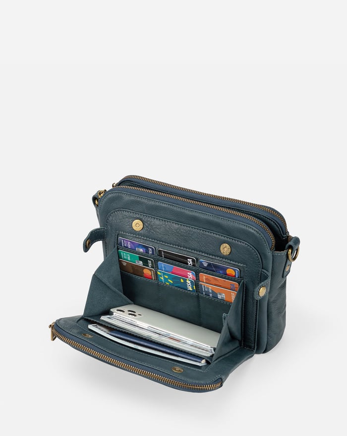 Dame Crossbody Taske PU-Læder | Multi-Rums Rejsetaske Design | Justerbar Rem Til Hverdag & Rejser | Vanero