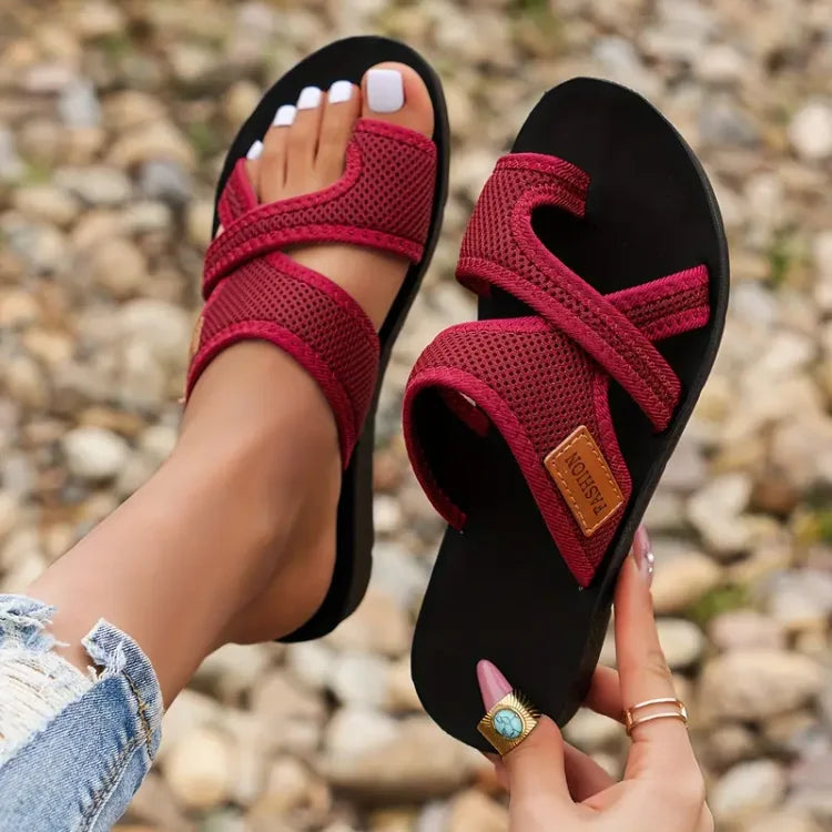 Damesandaler Mesh Tekstil | Fleksibel Pasform Sommersandaler | Perforeret Overdel med Polstret Fodseng til Hverdag & Sommerbrug | Vanero