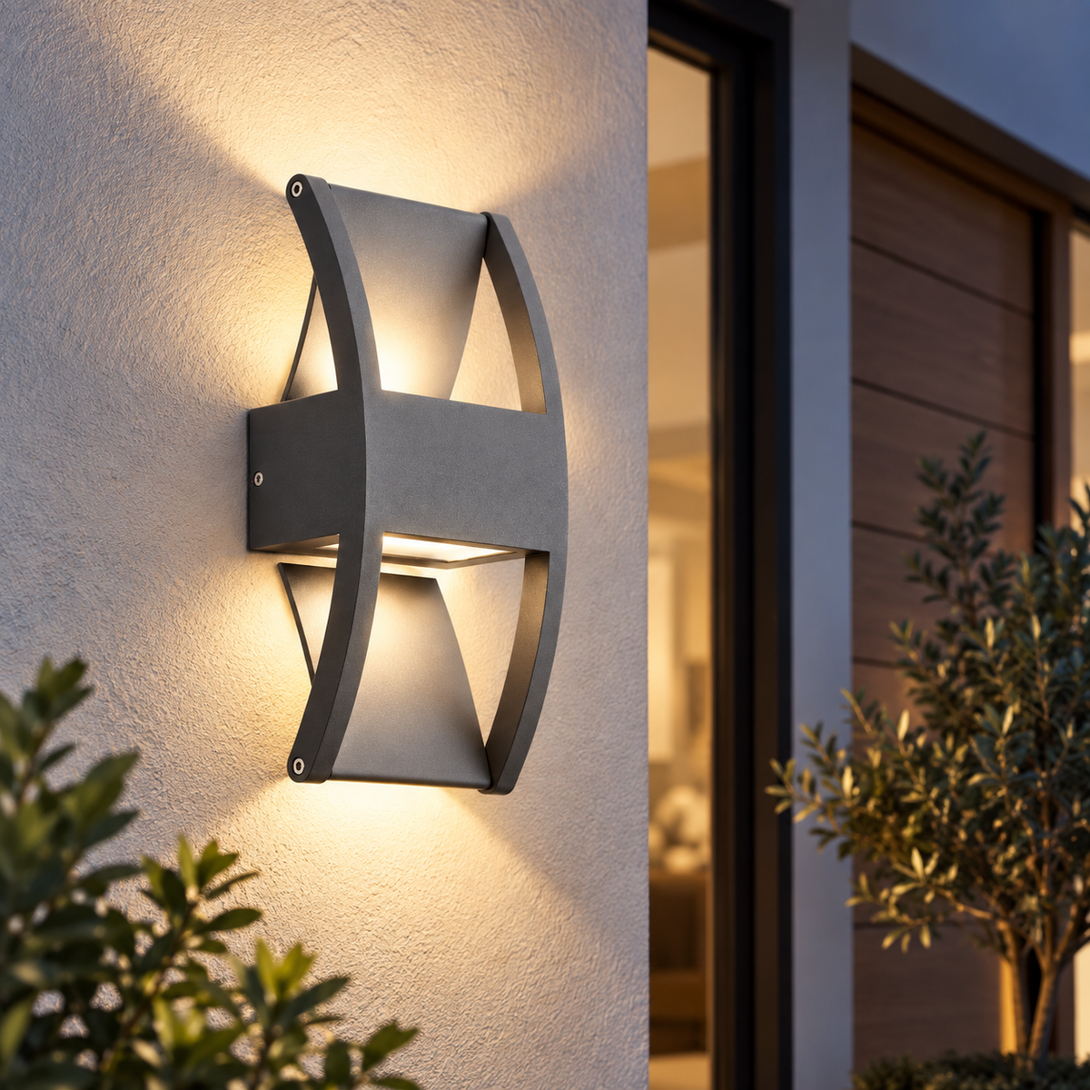 LED Up Down Væglampe Udendørs Armatur | IP54 Metalkonstruktion 3000K Belysning | Facade Terrasse Indgang & Udendørs Brug | Vanero
