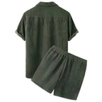Herre Velour Sommersæt | Løstsiddende T-Shirt Og Shorts I Let Velour | Hverdagsbrug På Varme Dage | Vanero