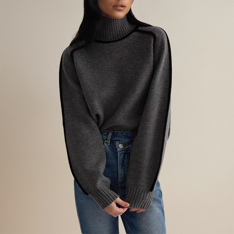 Lærke Polyester Akrylblanding | Oversized Pasform Striktrøje | Rund Hals Design til Hverdagsbrug & Lag-På-Lag Styling | Vanero