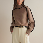 Lærke Polyester Akrylblanding | Oversized Pasform Striktrøje | Rund Hals Design til Hverdagsbrug & Lag-På-Lag Styling | Vanero