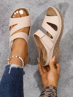 Damesandaler Kunstlæder | Slip-On Pasform Flade Sandaler | Bred Rem Design til Hverdagsbrug & Sommerbrug | Vanero
