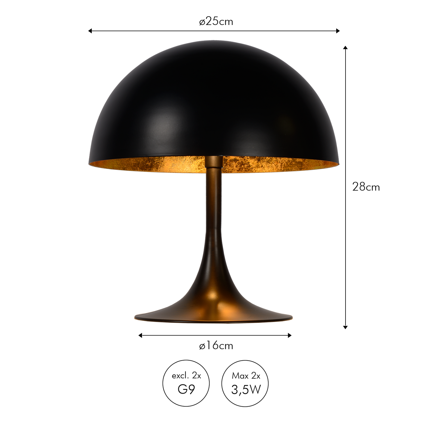 Bordlampe Braga | Sort | Vanero