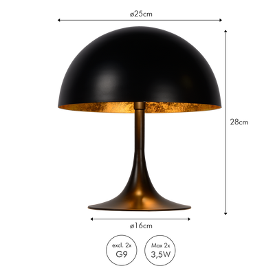 Bordlampe Braga | Sort | Vanero