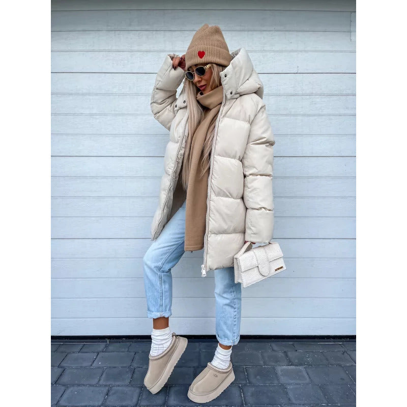 Anett Polyester Konstruktion | Regular Fit Vinterjakke | Høj Krave & Foret Design til Kølige Temperaturer & Daglig Brug | Vanero