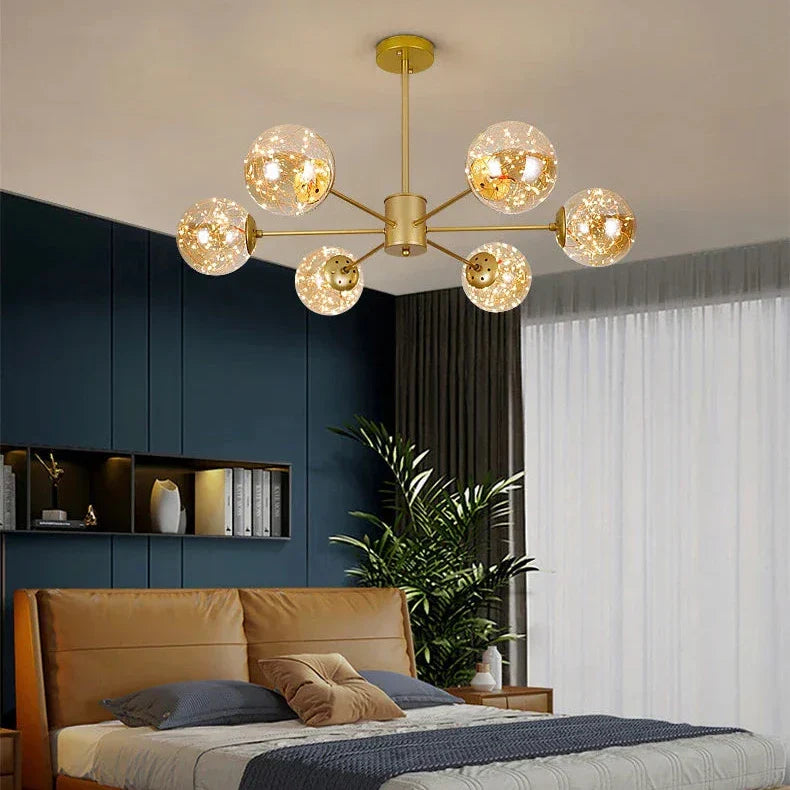 NobleLuminance l Lysekrone med glaskugler l Vanero