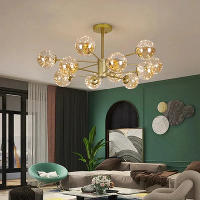 NobleLuminance l Lysekrone med glaskugler l Vanero
