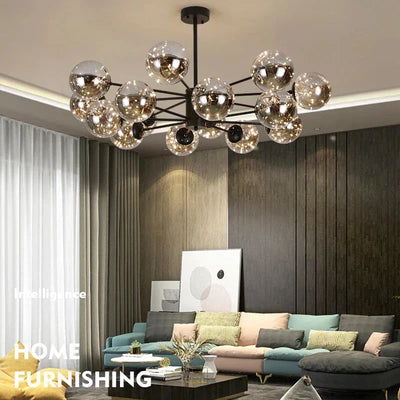 NobleLuminance l Lysekrone med glaskugler l Vanero