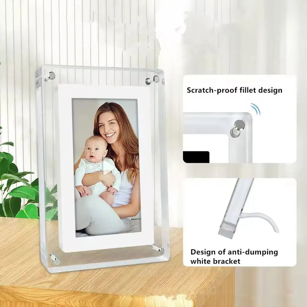 Digital Fotoramme Med 32 GB Lagring | Skærm Til Fotos Og Videoer | Kompakt Borddisplay Til Indendørs Brug | Vanero