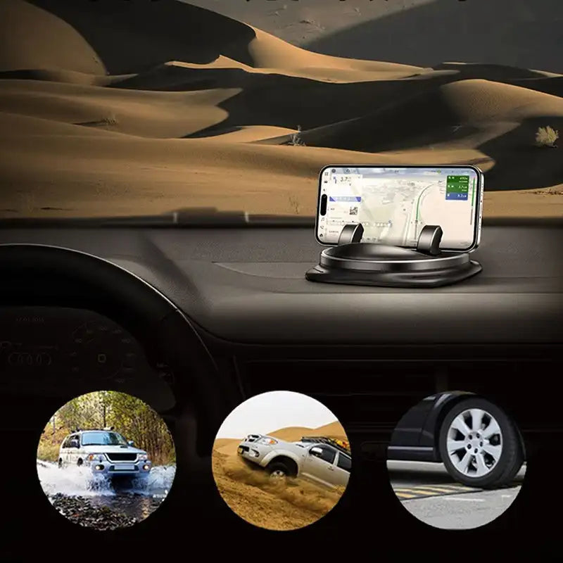 360° RotateX | Drejbar Telefonholder til Bil Sort | Vanero