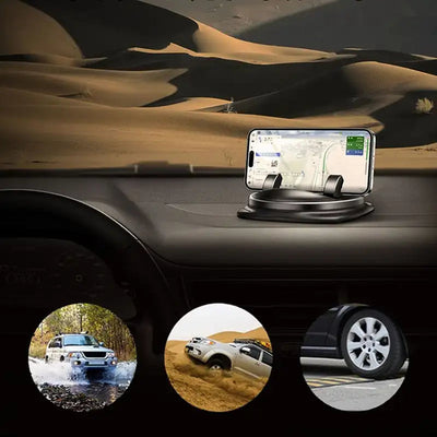 360° RotateX | Drejbar Telefonholder til Bil Sort | Vanero