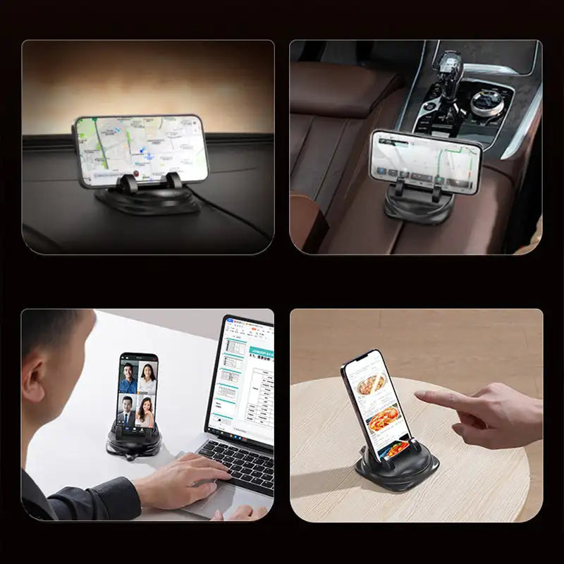 360° RotateX | Drejbar Telefonholder til Bil Sort | Vanero