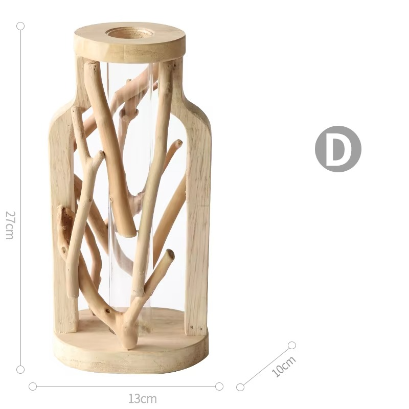 Dekorativ Trævase Med Greninspireret Design | Naturlig Trækonstruktion | Indendørs Dekoration Til Hylder Blomster Og Grene | Vanero