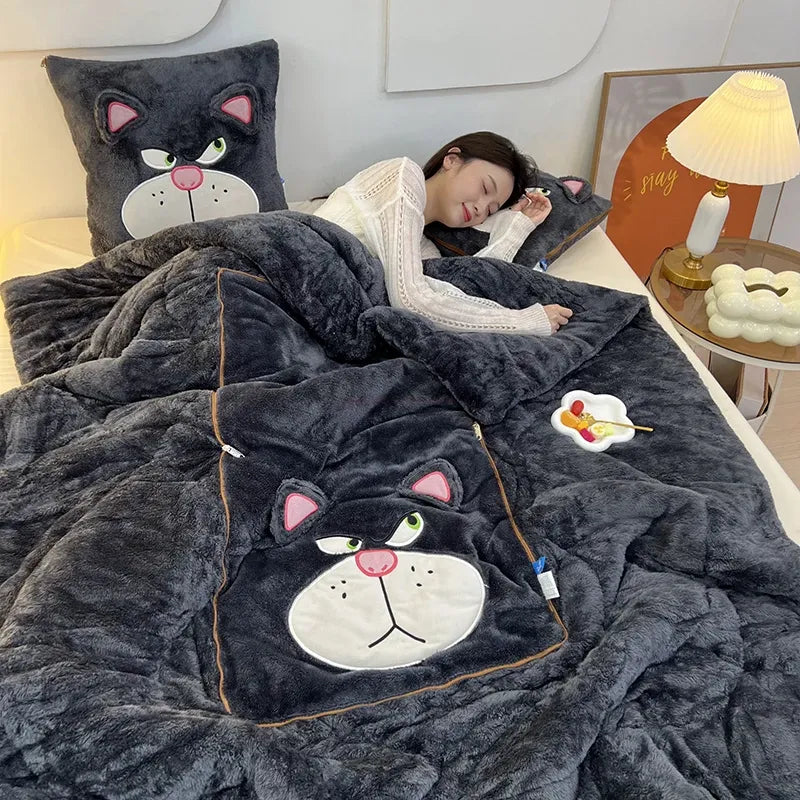 CozyNest | Varmt Tæppe Med Pude | Vanero