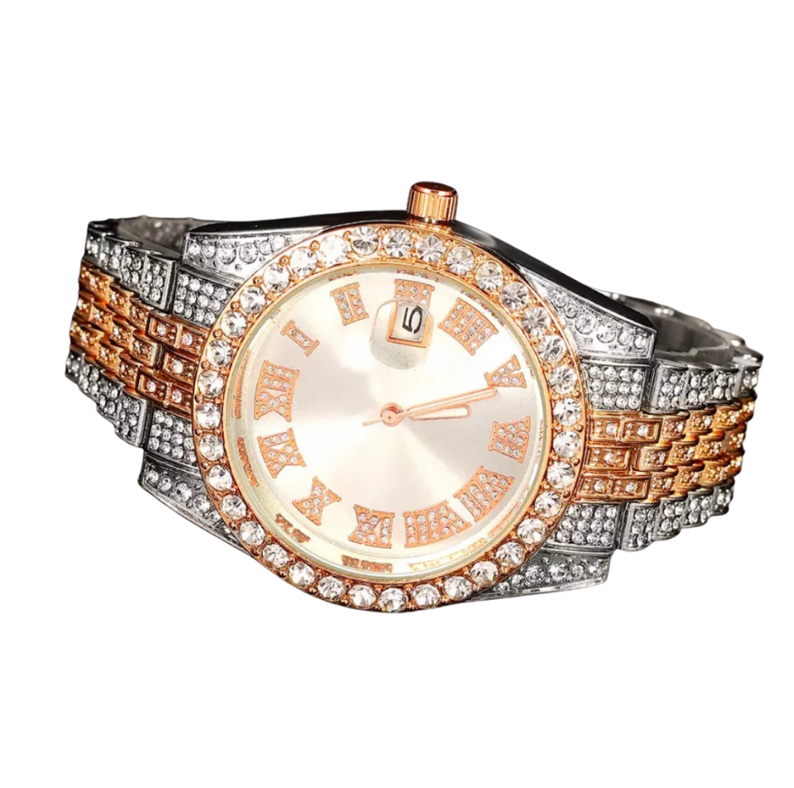 Armbåndsur I Rustfrit Stål | Dekorative Krystallignende Detaljer & 44 mm Urkasse | Hverdagsbrug & Semi-Formelle Anledninger | Vanero