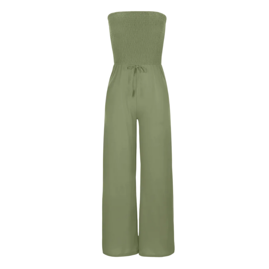Dame Bandeau Jumpsuit | Ærmeløs Jumpsuit Med Brede Ben I Bomuldsblanding | Sommer Og Festbrug | Vanero