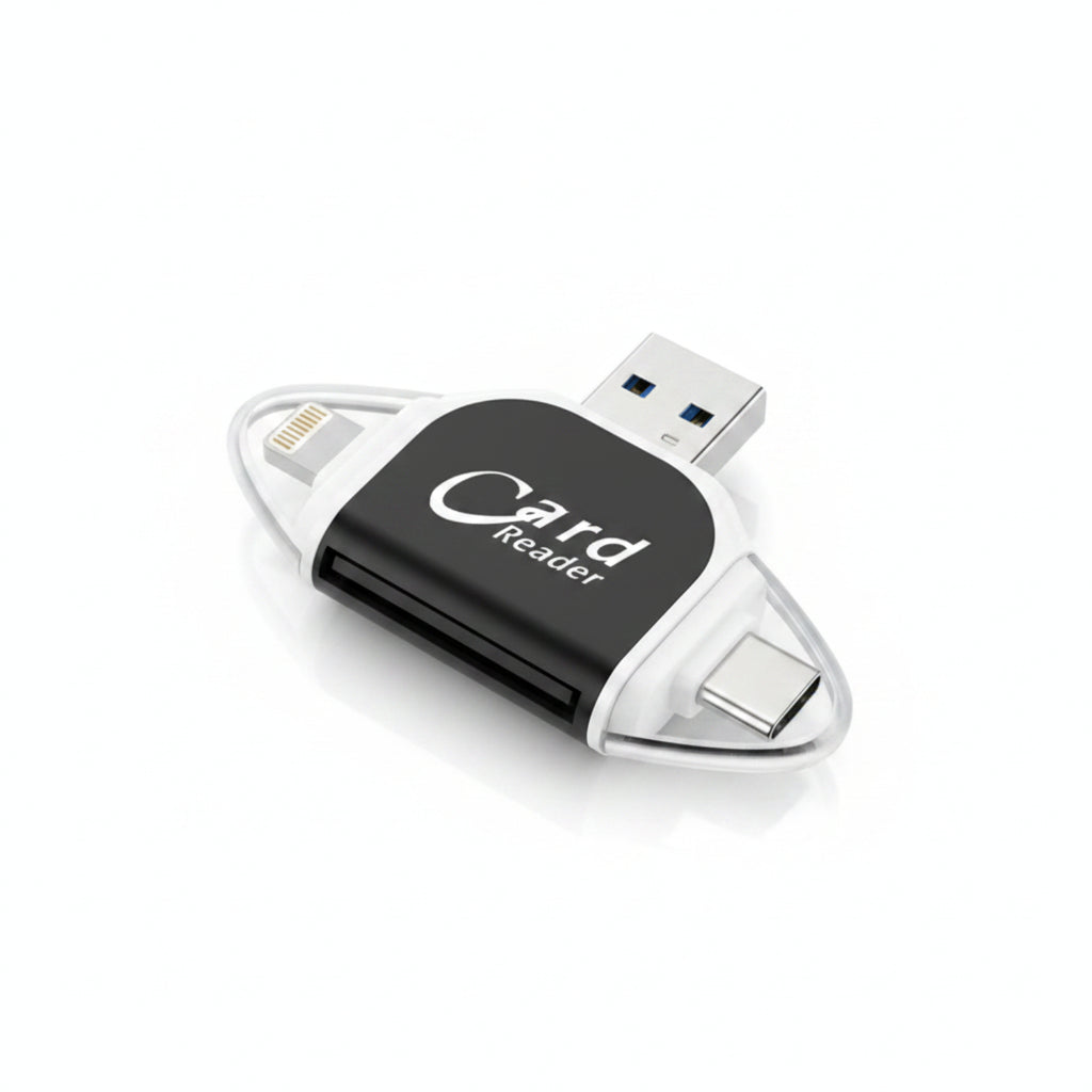 4-i-1 Hukommelseskortlæser | SD, SDHC, SDXC & MicroSD Understøttelse | Kompakt USB-Kortadapter Til Filadgang & Dataoverførsel | Vanero