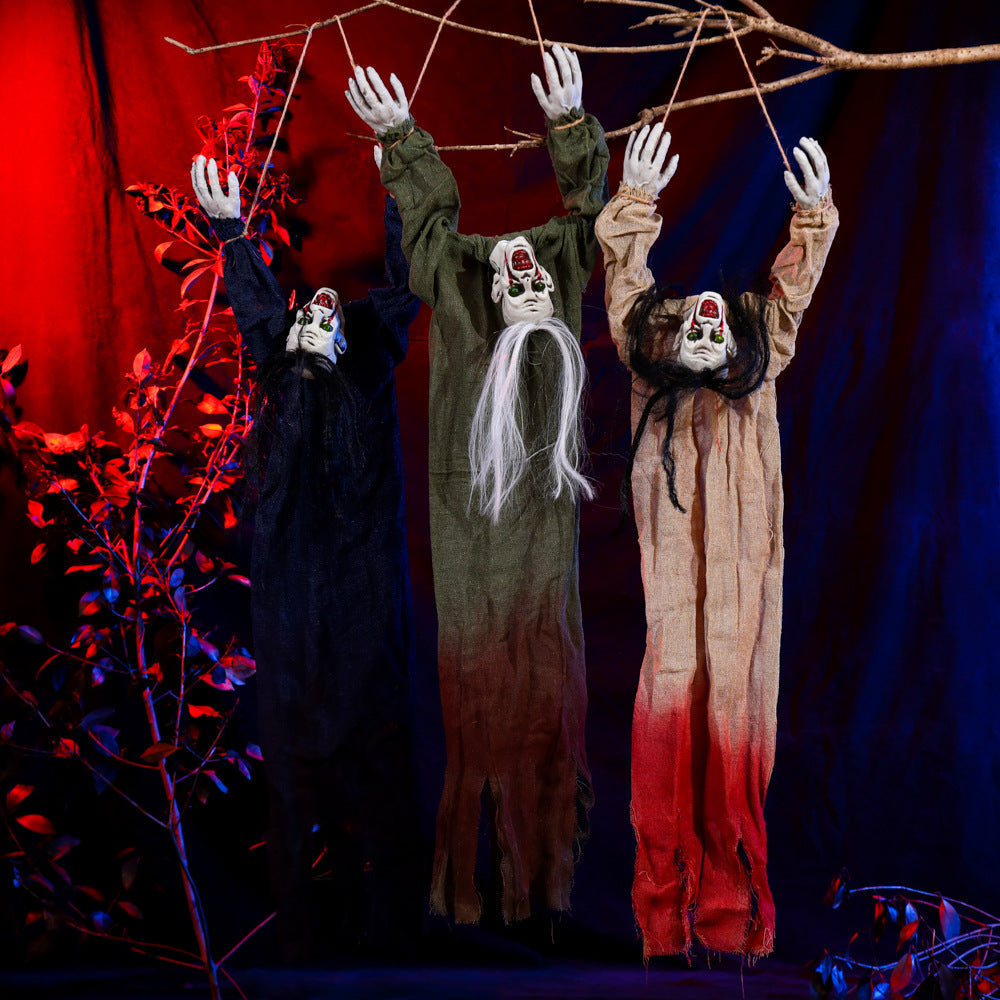 Halloween Hængende Spøgelsesdekoration | Spøgelsesophæng Med Langt Hår | Til Indendørs & Udendørs Brug | Vanero