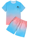 Herre Sommersæt | Todelt Sæt | T Shirt Og Shorts Til Hverdagsbrug | Vanero