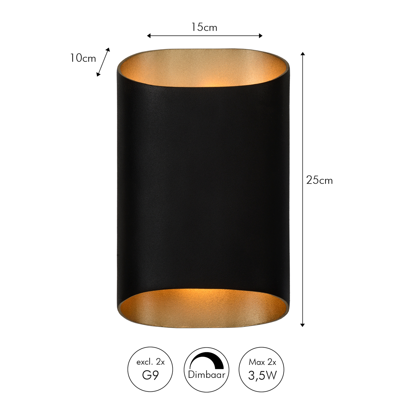 Væglampe Arturo | Sort | Vanero