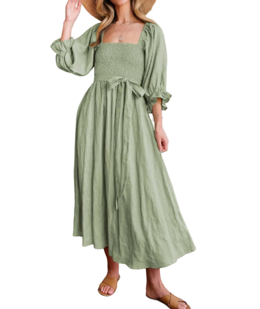 Dame Bomulds Maxi Kjole | To Vejs Off Shoulder Og Slå Om | Sommerkjole | Vanero