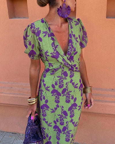 Celia | Elegant blomstret kjole | Vanero
