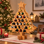 Adventskalender i Træ | 24 Rum til Jule Nedtælling Genanvendelig Juledekoration | Vanero