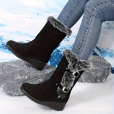 SnowBoots l Plysforede termiske pelsstøvler med trendy spænde til kvinder l Vanero