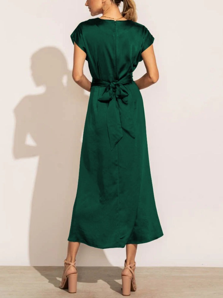 Lena | Elegant Kjole Med Flot Drapering Til En Sofistikeret Stil | Vanero