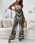 Dame Sæt Let Tekstilmateriale | Afslappet Pasform Bluse & Wide Leg Bukser | Til Hverdagsbrug & Fritid | Vanero